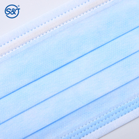 Masque Facial Médical Chirurgical Jetable S&J Grossiste, 3 Plis, Protecteur, Certifié CE IIR, ASTM Niveau 2 F2100