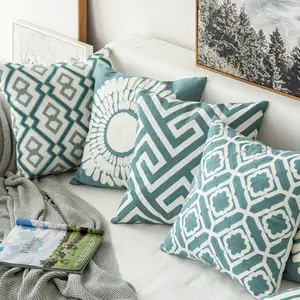 Высококачественная вышитая наволочка-обнимашка, Простой Модный чехол для подушки, наволочка для дивана в гостиную с геометрическим рисунком на спинку