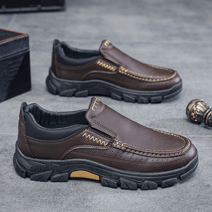 <span class=keywords><strong>Scarpe</strong></span> Casual in Pelle da <span class=keywords><strong>Uomo</strong></span> a Consegna Rapida, Taglie Grandi 39-48, <span class=keywords><strong>Scarpe</strong></span> da Papà alla Moda Slip-On Antiscivolo in Gomma per Estate Autunno Inverno - Product Image 2