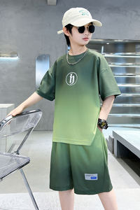 Trajes de <span class=keywords><strong>ropa</strong></span> para niños con estampado degradado para niños, camisetas y pantalones cortos, <span class=keywords><strong>ropa</strong></span> de verano de moda para <span class=keywords><strong>adolescentes</strong></span> - Product Image 2