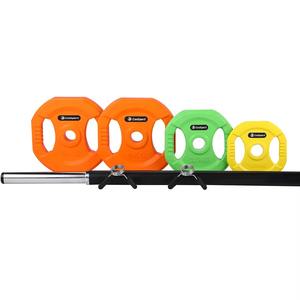 Disques de compétition avec haltères colorés recouverts de caoutchouc pour femmes et hommes - Product Image 4