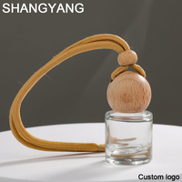 Diffuseur de parfum pour voiture, flacon rond de 10 ml, vide, pour désodorisant de voiture, aromathérapie, flacon en verre avec bouchon en bois