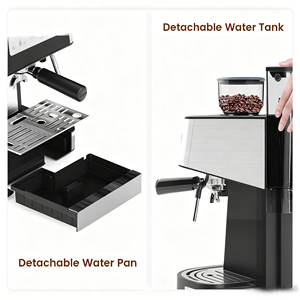 Máquina de café <span class=keywords><strong>espresso</strong></span> duradera, molinillo automático y cervecero, molinillo de rebabas cónicas de uso doméstico de larga duración - Product Image 2