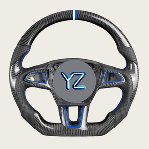 Volant chauffant en fibre de carbone de style sport <span class=keywords><strong>YZ</strong></span> pour Ford Focus RS ST MK3, pièces de rechange pour la modification et l'amélioration de l'intérieur de la voiture - Product Image 4