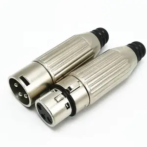 Conector xlr microfone, conector macho fêmea, alto-falante xlr 3 pinos