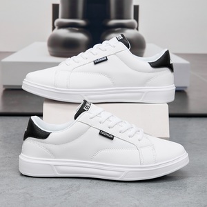 Zapatos Blancos y Negros para Hombre, Zapatos Deportivos Casuales Cómodos, Zapatos Deportivos Sólidos para Hombre, Zapatos Ligeros para Caminar - Product Image 3