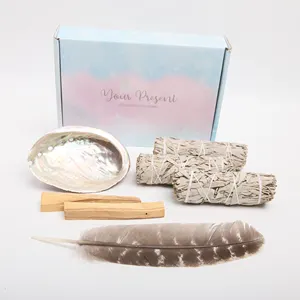 Großhandel Bundle Weihrauch White Sage Smudge Sticks Palo Santo Abalone Shell Stativ ständer