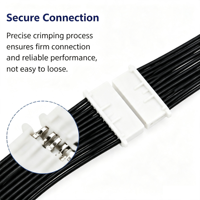 Câble Plat Noir Personnalisé avec Connecteur JST XH PH 2P-20P, Câblage Électrique à Âme en Cuivre Haute Conductivité pour Équipement