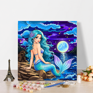 A-113 Kit de Pintura por Números DIY, Hermosa Sirena, <span class=keywords><strong>Arte</strong></span> Pop Vintage, Kit de Pintura a Mano para Decoración del Hogar - Product Image 1