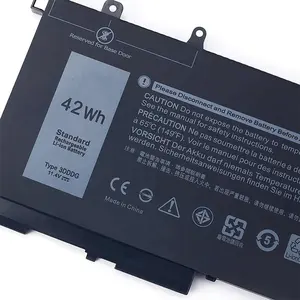 Nhà máy trực tiếp 11.4V 42wh 3dddg Pin máy tính xách tay cho Dell Latitude e5580 e5480 e5280 E3520 e5290 e5488 e5490 Pin máy tính xách tay