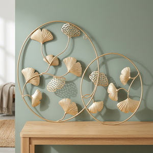 Décoration murale en fer forgé doré moderne Sheeraz International, motif floral traditionnel, décoration suspendue, arts métalliques personnalisés - Product Image 1