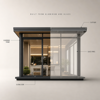 Véranda en verre à toit plat, chambre de jardin en aluminium, serre en verre, solarium sur mesure pour terrasse arrière, patio