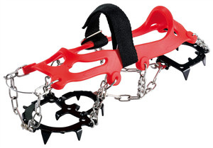 Crampons pour l'escalade sur neige et glace, pointes en acier inoxydable avec chaîne en silicone, antidérapants et griffes de maintien - Product Image 2