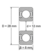 Rodamiento de Bolas de Ranura Profunda de Una Hilera de Acero Inoxidable AISI 420 S6001 S6001-2RS S6001-ZZ, Rodamiento de Motor de Alta Velocidad Antioxidante con Grasa