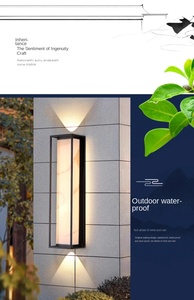 Applique murale LED extérieure moderne en fer 14 pouces double abat-jour anti-UV 24W lumière de porche blanc chaud - Product Image 4