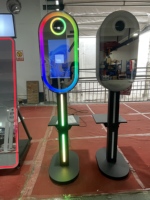 Stock disponible aux États-Unis/UE – Nouveau miroir magique ovale pour photomaton de mariage 15,6 pouces avec appareil photo et imprimante pour événements
