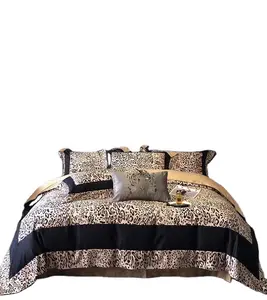 60S Long Staple Cotton Bedding Set Luxury Leopard Sheet Pillowcase&Duvet Cover High Quality Home Bed Linens 4pcs King Bed Set