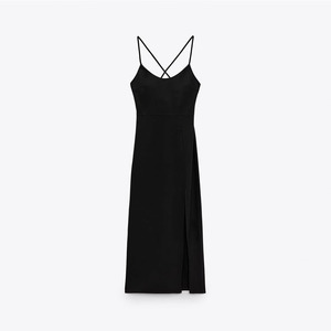 <span class=keywords><strong>Abito</strong></span> da donna estivo personalizzato con cinturino <span class=keywords><strong>incrociato</strong></span> stile stile Chiffon Sexy stile Chiffon tessuto coreano senza maniche in stile - Product Image 5