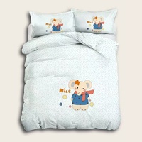 Ensemble de literie de chambre à coucher en microfibre imprimé de dessin animé perméable à l'air housse de couette pour enfants taies d'oreiller tailles doubles