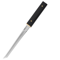 Couteau de cuisine TreaPro M390 en acier inoxydable tranchant, 6 1/4 po, pour gaucher, usage en cuisine et camping, manche en bois, jetable, compatible lave-vaisselle, extérieur 2