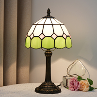 Lampe de table rétro de style européen de 8 pouces, simple, pour salon, chambre, restaurant, bar, lampe de table pastorale verte méditerranéenne