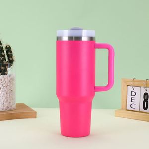 H2.0 40oz <b>Travel</b> Car Tumbler <b>with</b> <b>Handle</b> Double Wall Stainless <b>Mug</b> Lid Straw Anti-Slip Custom Color - Product Image 1
