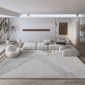 Tapis géométrique minimaliste moderne, rectangulaire, antidérapant, en fibre de polyester, pour salon, chambre à coucher, Grand C, Grand D, Grand E - Product Image 2