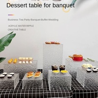 Ensemble de présentoirs à nourriture en plastique transparent moderne, présentoir de buffet imperméable et transparent pour la décoration de mariage et de fête