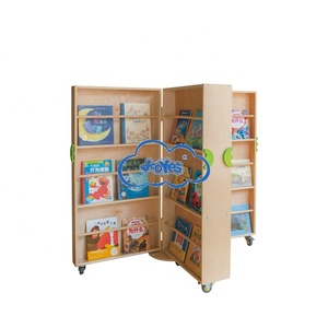 Étagère à livres pliable en bois moderne pour enfants, <span class=keywords><strong>présentoir</strong></span> de livres éco-responsable orienté vers l'avant pour mobilier de maternelle et de jardin d'enfants - Product Image 1
