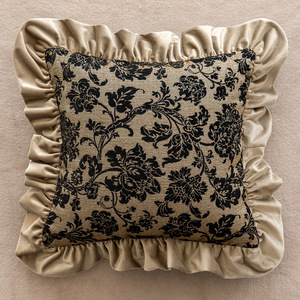 <span class=keywords><strong>Funda</strong></span> de Cojín de Chenilla con Jacquard Floral - <span class=keywords><strong>Funda</strong></span> de Almohada con Diseño Botánico y Ribete de Terciopelo - Decoración Elegante para Sofá Cama - Product Image 3