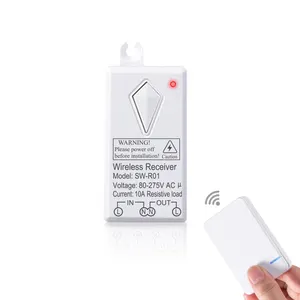 Kit de interruptor de luz RF433 sem fio com controle remoto de alcance 600FT lâmpada de teto LED IP66 sem cubo com corrente máxima de 10A necessária