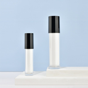 Flacon cosmétique cylindrique en acrylique avec pompe et vaporisateur, surface givrée, kit d'emballage avec couvercle anti-poussière - Product Image 3