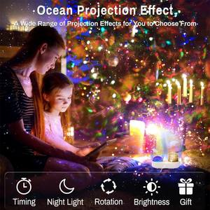 Projecteur de lumière nocturne pour enfants Ocean Wave, projecteur 360 ° Lampe de méduses rotative, chambre d'enfant, <span class=keywords><strong>plafond</strong></span>, cadeau d'anniversaire, cadeau de Noël - Product Image 4