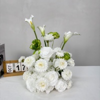 DKB Nouvelle conception de boule de fleurs artificielles en rose blanche et orange de 60 cm pour la décoration de centre de table de mariage