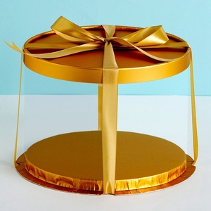 Mejor regalo redondo diez pulgadas tres capas <span class=keywords><strong>cumpleaños</strong></span> caja <span class=keywords><strong>de</strong></span> embalaje transparente para pastel - Product Image 2