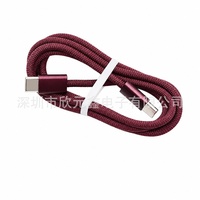 Câble de charge USB Type C vers C en nylon tressé rouge vin 60W, dernier modèle, pour iPhone 18Pro Max