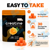 Gummies de créatine monohydrate OEM 5000mg saveur orange 120 unités Nutrition sportive Fabricant de compléments sous marque privée Vente en gros