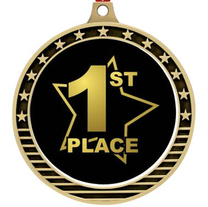 Médaille d'escrime unique noble avec masque d'escrimeur 3D Épées croisées Bordure à motifs rouges Prix en métal fabriqué pour les compétitions d'escrime - Product Image 2
