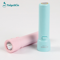 Senter LED Mini USB Isi Ulang, Senter Saku Ringkas dengan Kotak Hadiah, Lampu Darurat Portabel untuk Berkemah, Super Terang Taigexin