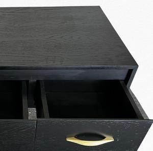 Vietnam Custom Made Living <b>Home</b> <b>Furniture</b> Black Acacia Solid Wood Sideboard Cabinet with 1 Shelf 2 Drawers - Product Image 6