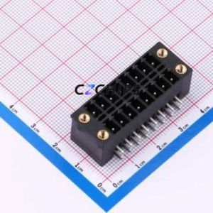 DB2ERHBM-3.81-2*8P-BK Plug-in Terminal Block Bent Lead Through Hole,P=3.81mm Board-to-Board / Socket - Closed Screw Fixing 2x8P - Product Image 1