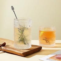 Tasse en verre rétro nordique à pois en relief, tasse à eau, tasse à thé au lait, tasse à café, tasse à jus, tasse à bière esthétique