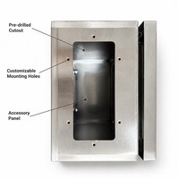 Boîtier électrique en acier inoxydable brossé DELIKE ALPHA 300x250x150mm, boîte de distribution plate murale, indice de protection IP66, simple