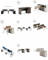 Poste de travail modulaire ergonomique linéaire pour 3 personnes avec cloisons de séparation pour bureaux à plan ouvert
