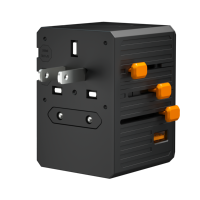 Adaptador de Viaje Universal de 65W 45W 35W con Puertos USB Tipo C, 4 Tomas de Corriente, 10A, Enchufe para EE. UU., Reino Unido y Australia, Conectividad Eléctrica Mundial
