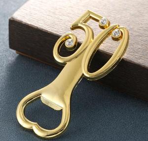 Abrebotellas de cerveza de oro digital 50. ° aniversario de boda favores regalos recuerdo de cumpleaños para invitados - Product Image 4