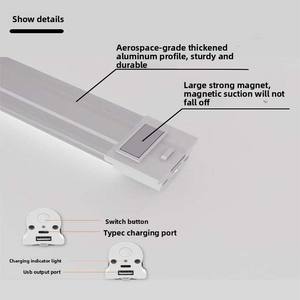 Lampu kabinet LED darurat, lampu gantung magnetik tabung aluminium tahan air IP33 USB dapat diisi ulang deteksi UV & lampu penyembuhan - Product Image 4