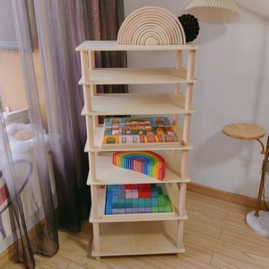 Holz Montessori Regenbogen Grimms <span class=keywords><strong>Grapat</strong></span> Lager regal Ins Style Spielzeug Lager regal in Holz farbe für Kinderzimmer und Kindergarten - Product Image 1