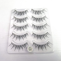 Les vendeurs en gros Hot Fashion cinq paires de cils à bande complète Comic Eye Light faux cils 3d Faux vison bande de soie cils