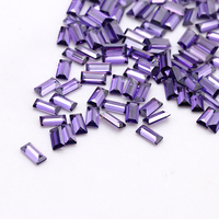 500 pièces par sac 2x1mm à 3x6mm couleur violette utilisation de pierres précieuses fabrication de bijoux zircon cubique baguette coupe pierres CZ